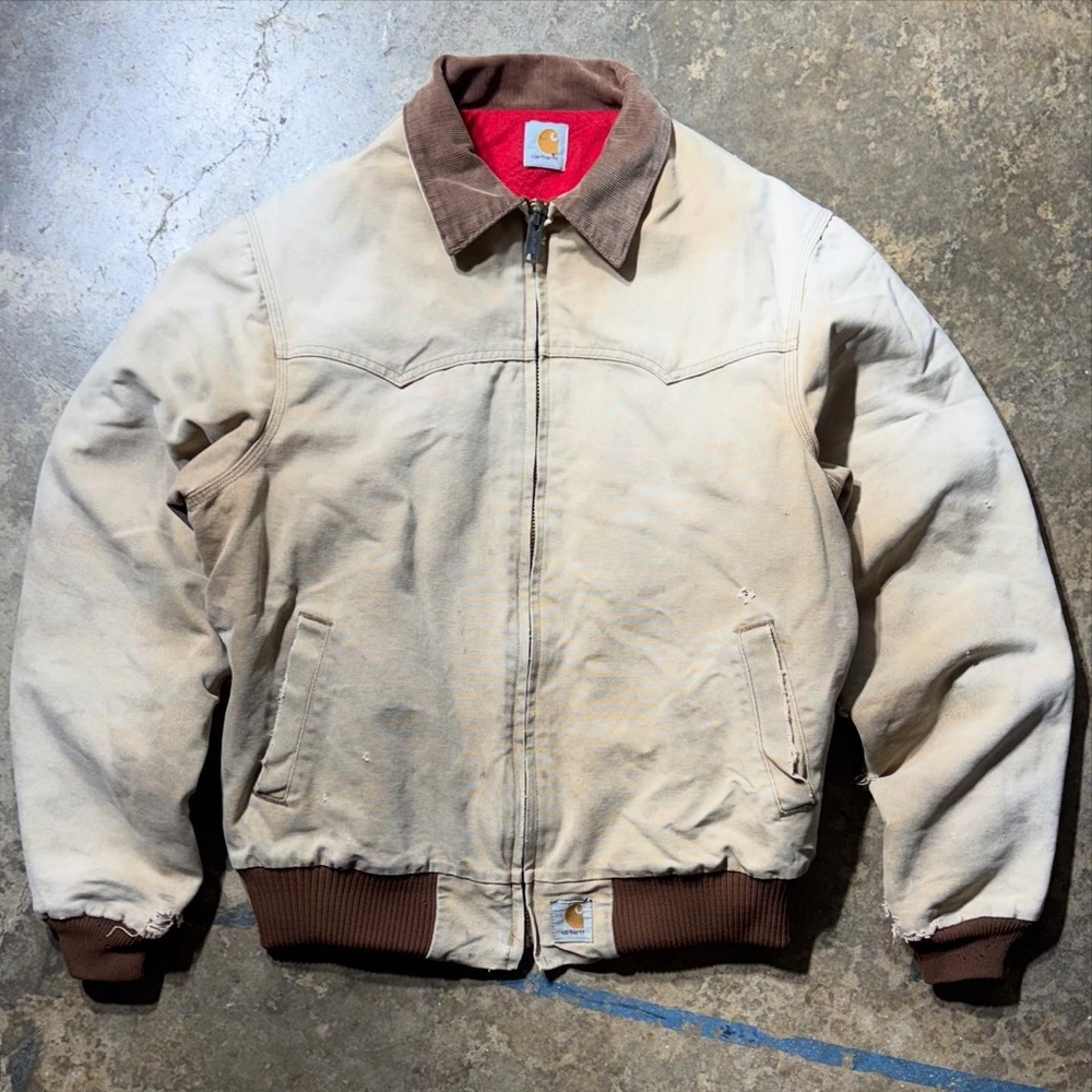 90s Vintage Carhartt Red Quilt-Lined Santa Fe Jacket JQ2106 / J13 BRN